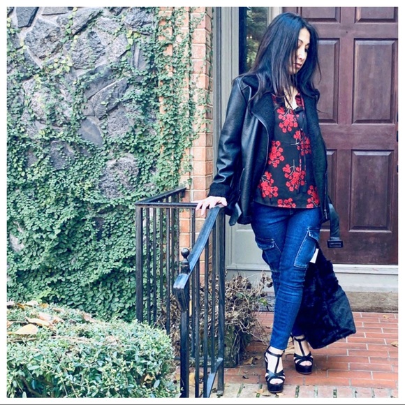 ✨MADE IN ITALY✨Faux leather Motorcycle jacket - Picture 7 of 9